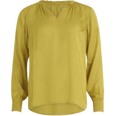 Blouse with smock - dusty lemon