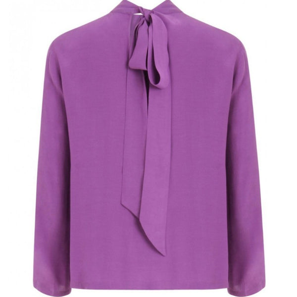 Lilac Blouse with tie-neck